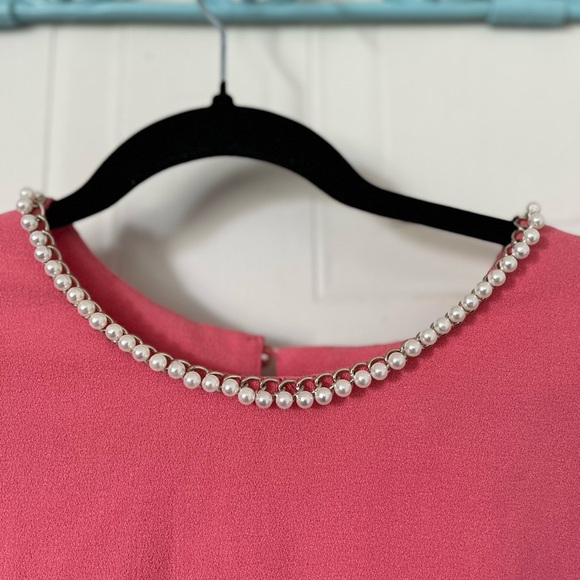 Karl Lagerfeld Pink Pearl Neckline Dress - Picture 13 of 15